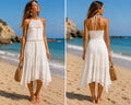 Parker Ivory Lace Halter Handkerchief Hem Dress – Size Small