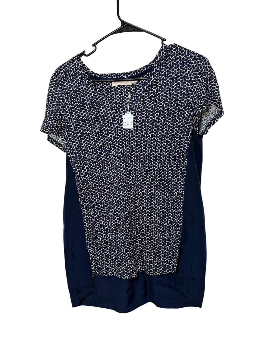 Tory Burch Geometric Print Linen & Silk Top XS/TP