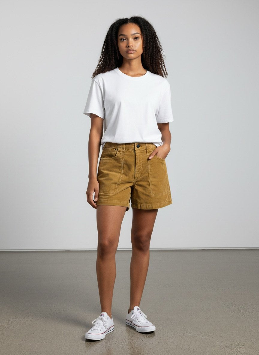 Wrangler ATG All Terrain Gear Corduroy Utility Shorts Mustard Brown Women's 10