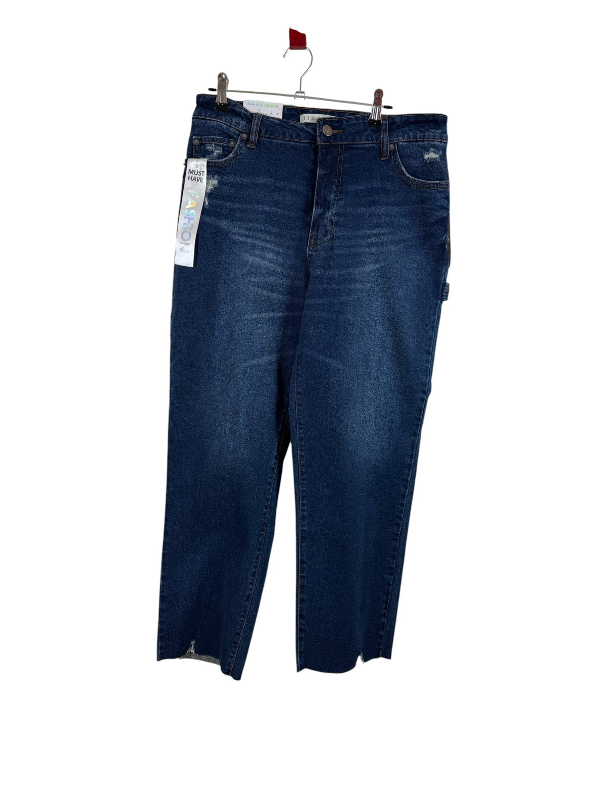 Tinseltown Mid-Rise Skinny Carpenter Jeans Women's Size 7/28 Dark Wash Utility Denim NWT