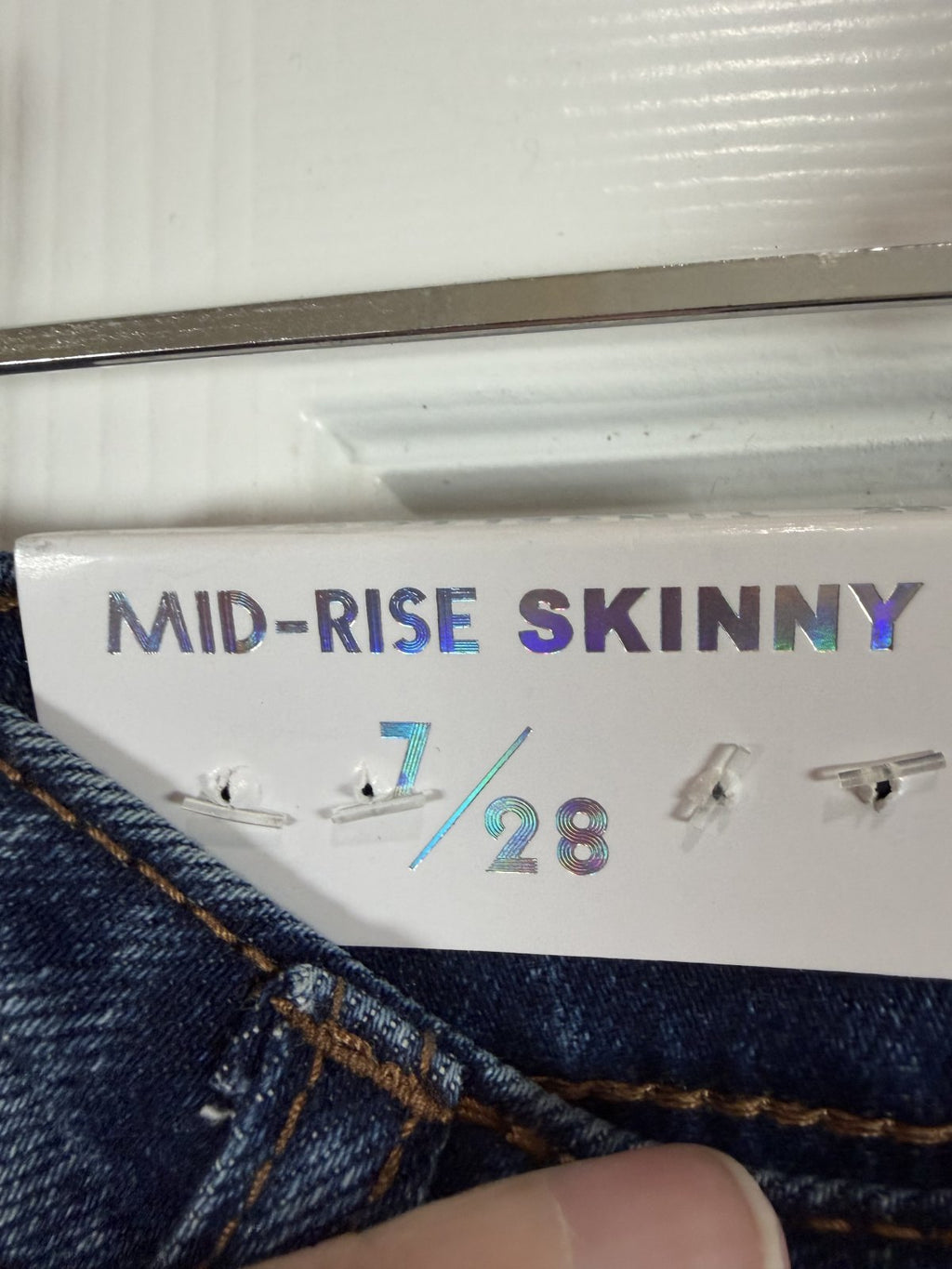 Tinseltown Mid-Rise Skinny Carpenter Jeans Women's Size 7/28 Dark Wash Utility Denim NWT