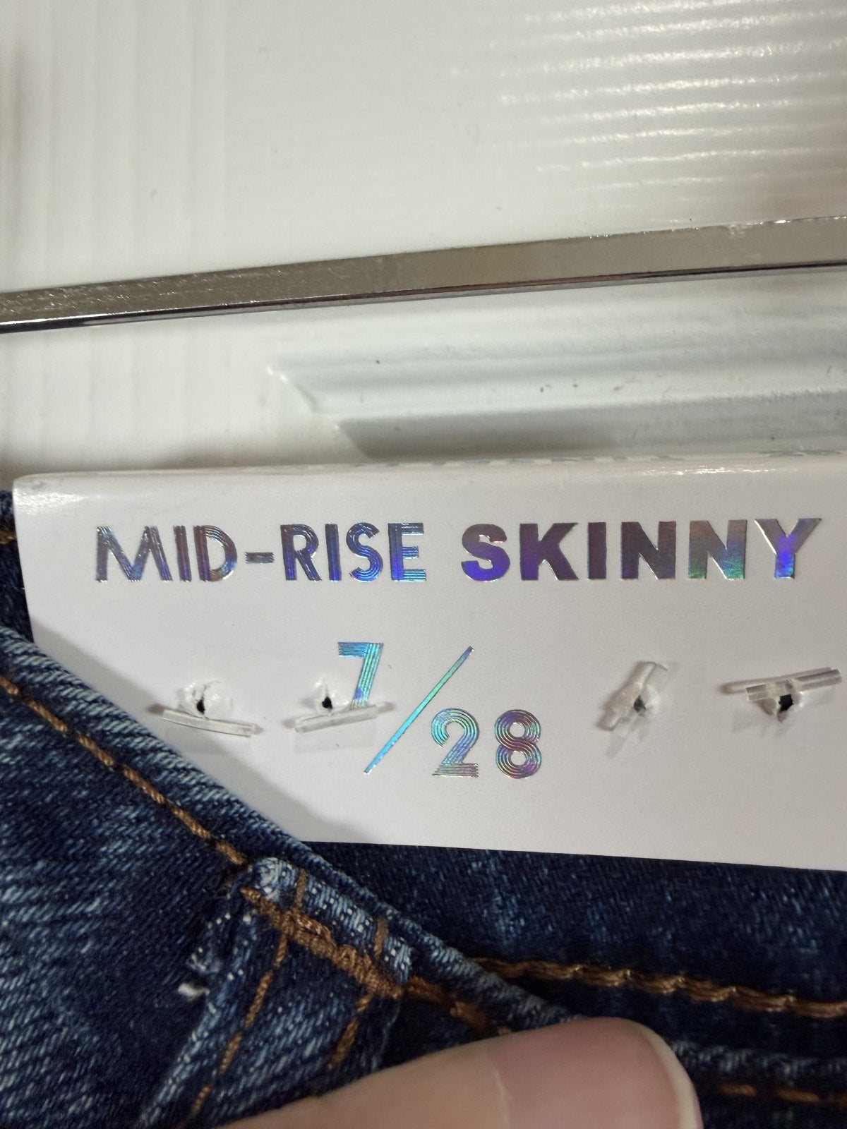 Tinseltown Mid-Rise Skinny Carpenter Jeans Women's Size 7/28 Dark Wash Utility Denim NWT