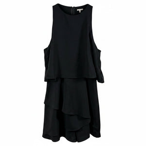 Do+Be Black Layered Ruffle Romper Women's Small Sleeveless Cocktail Party Dress Look