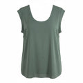 Pleione Sleeveless Scoop Neck Blouse Sage Green Relaxed Fit Size Medium