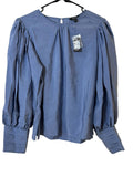 Express Puff Sleeve Blouse Blue Size Small NWT