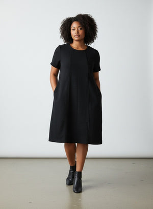 J.McLaughlin Textured Shift Dress Black Size Large