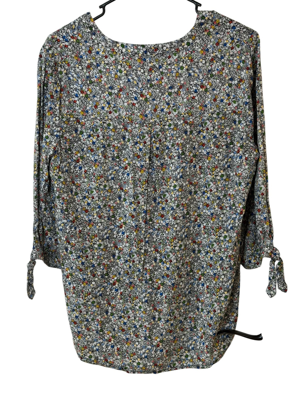 Jane & Delancey Floral Tie Sleeve Blouse Size Medium