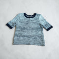 Free People Marled Knit Short Sleeve Sweater Black Gray Size Medium