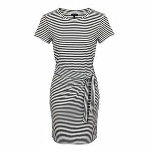 Rails Striped Tie Waist Knit Dress Black White Size Small