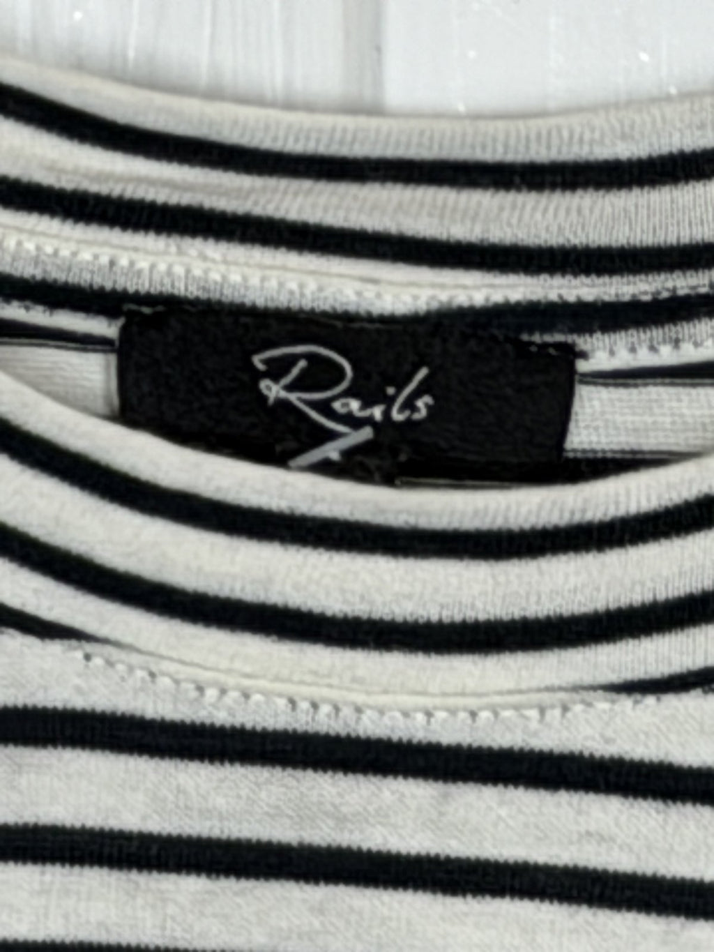 Rails Striped Tie Waist Knit Dress Black White Size Small