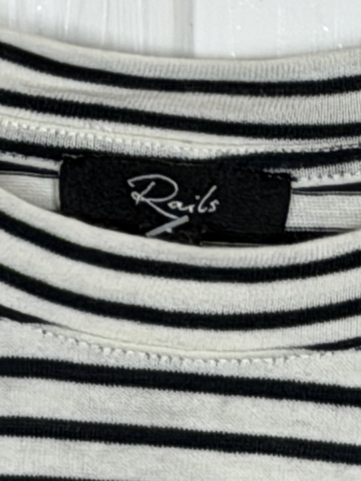 Rails Striped Tie Waist Knit Dress Black White Size Small
