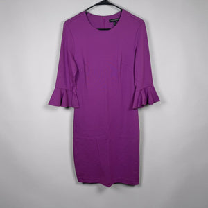 Banana Republic Purple Ruffle Sleeve Sheath Dress Women's Size 4