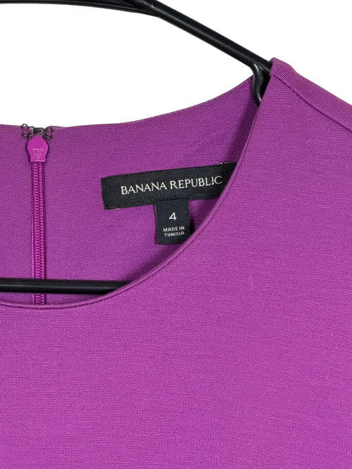 Banana Republic Purple Ruffle Sleeve Sheath Dress Women's Size 4
