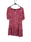 Whistles Pink Animal Print Button Front Midi Dress Size 8