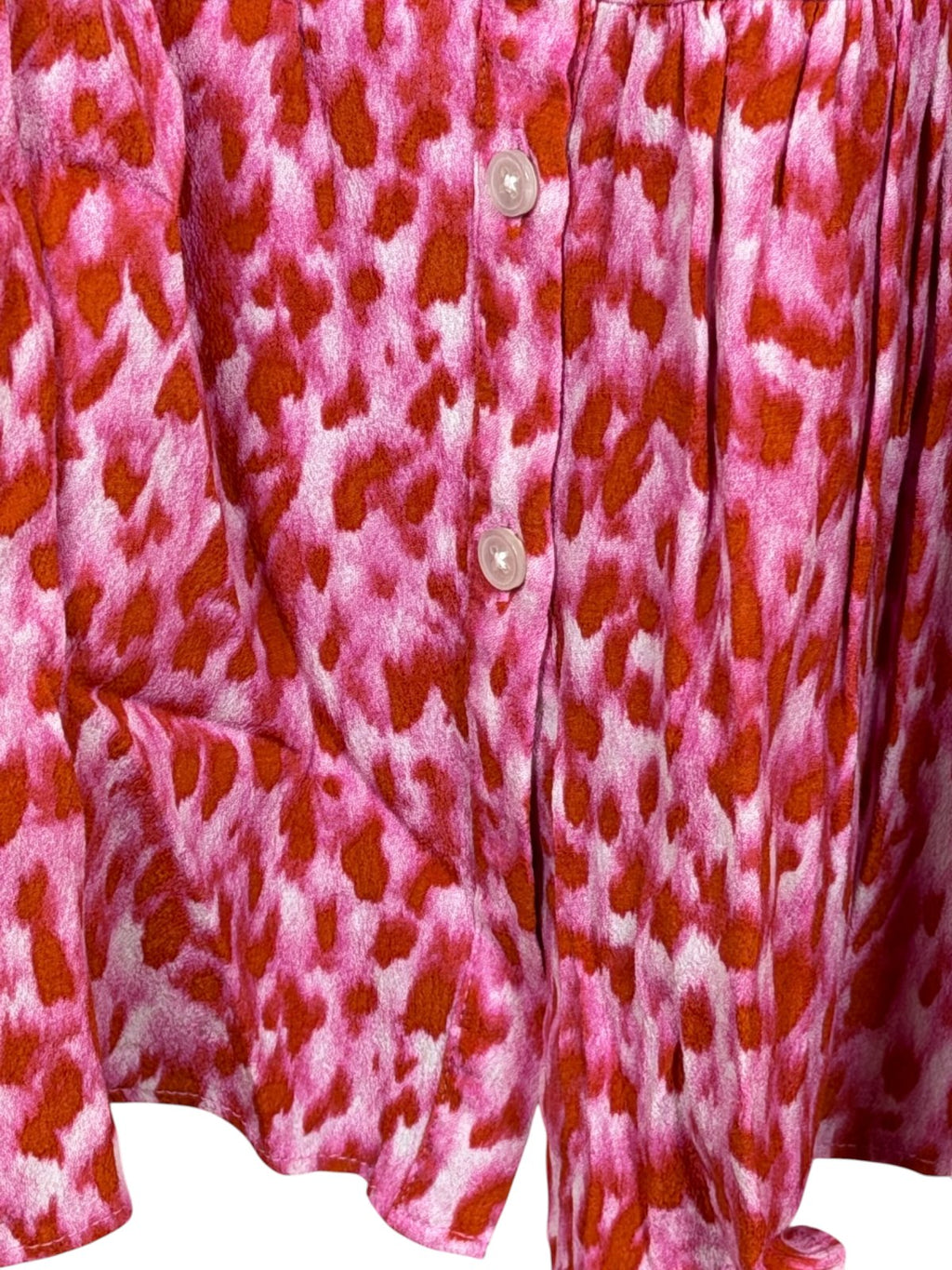 Whistles Pink Animal Print Button Front Midi Dress Size 8