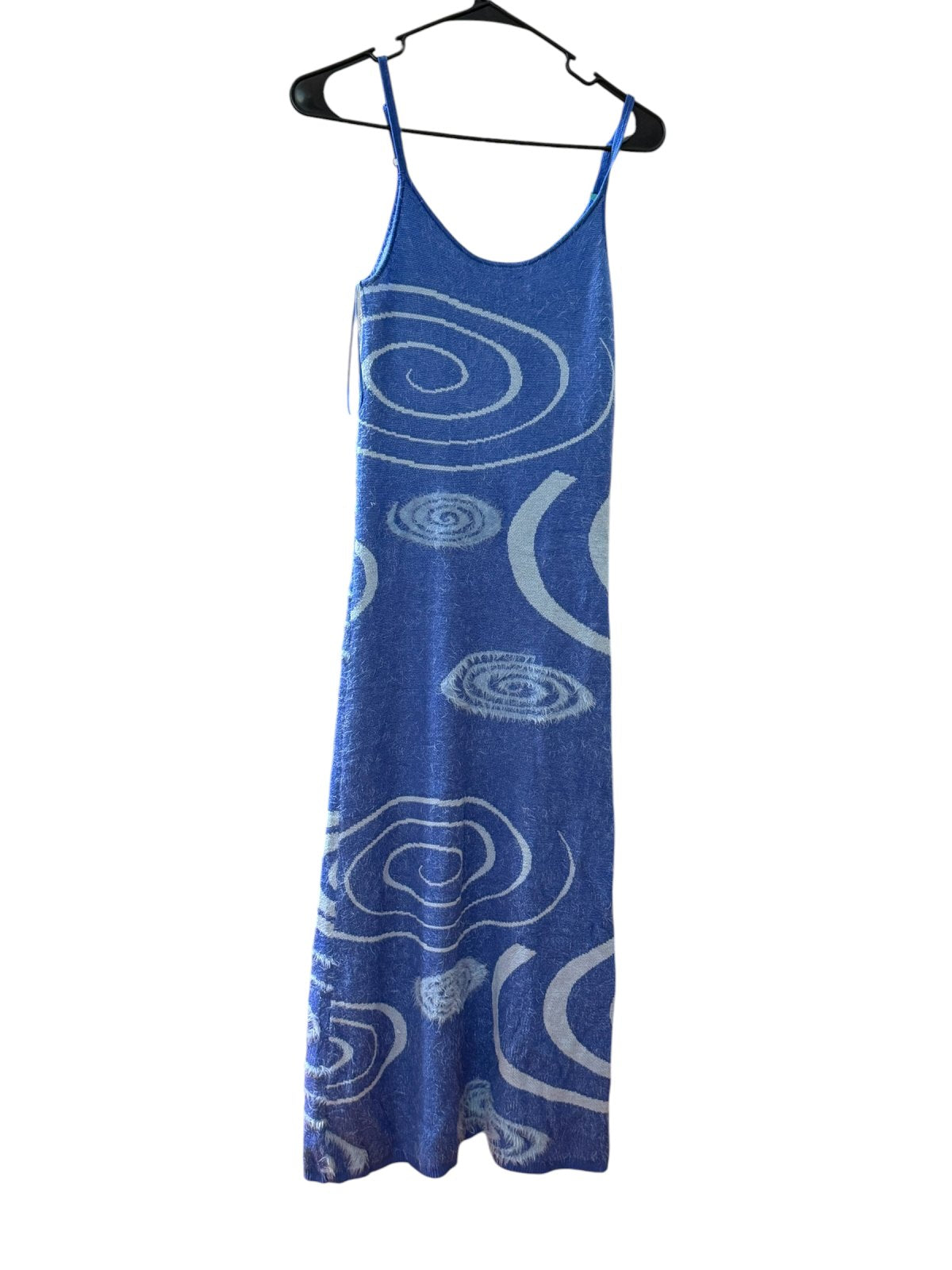 House of Sunny Galaxy Hockney / Klein Blue Swirl Textured Maxi Dress. size 2