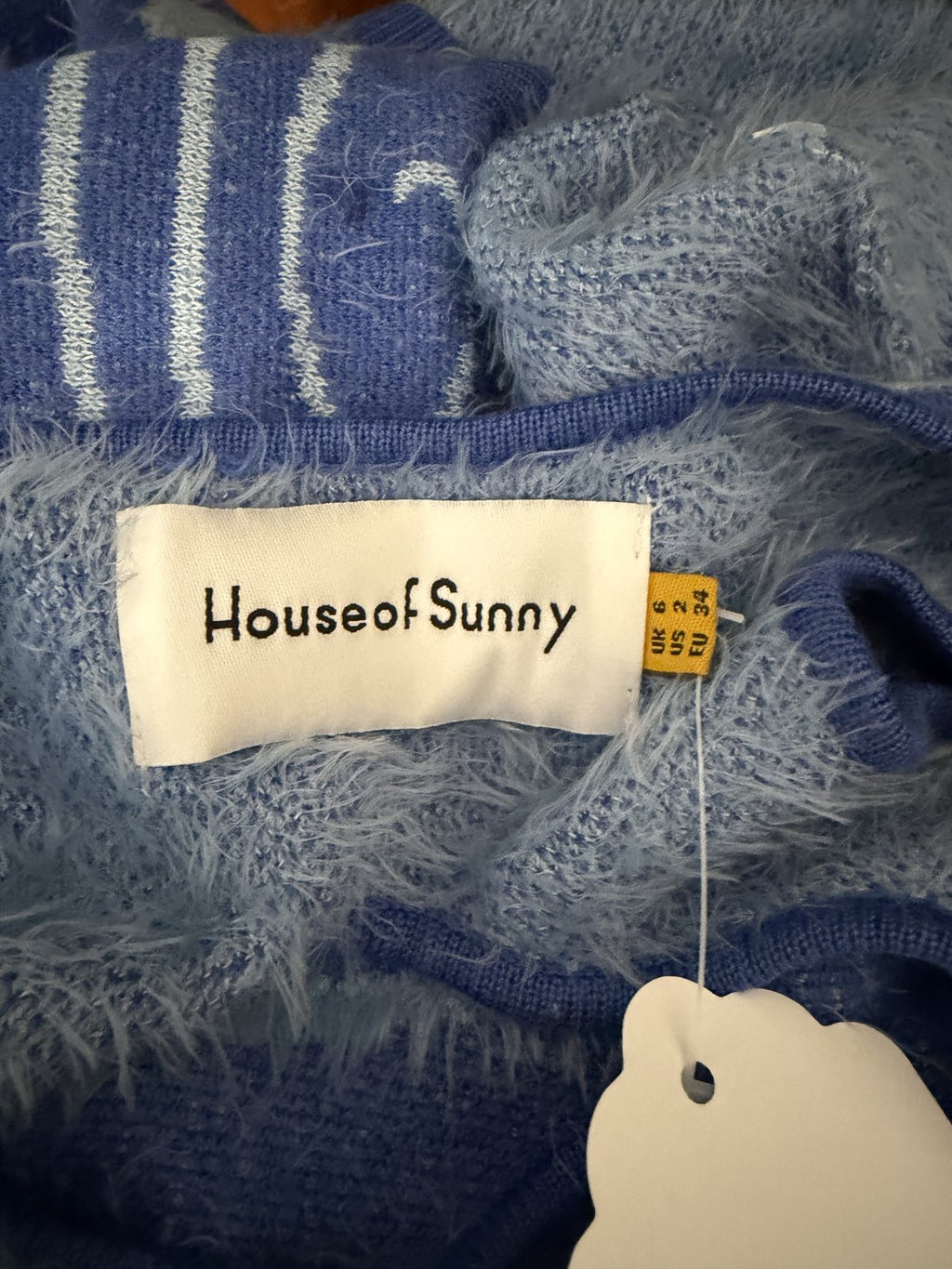 House of Sunny Galaxy Hockney / Klein Blue Swirl Textured Maxi Dress. size 2