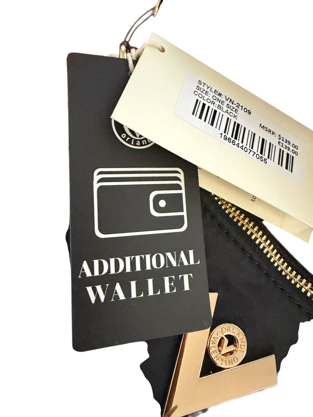 Valentino Orlandi Black Vegan Leather Shoulder Bag with Matching Wallet NWT Designed in Italy