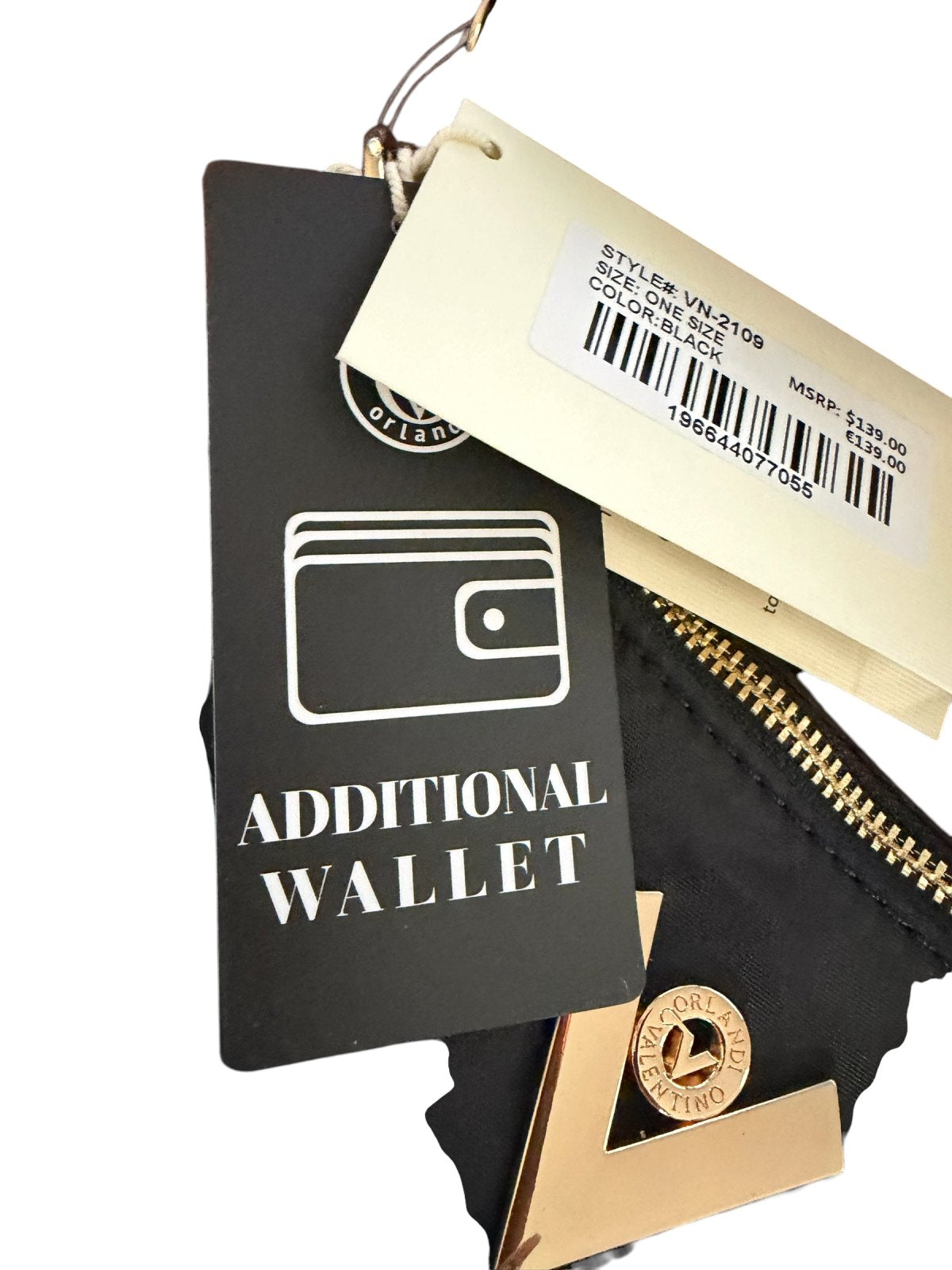 Valentino Orlandi Black Vegan Leather Shoulder Bag with Matching Wallet NWT Designed in Italy