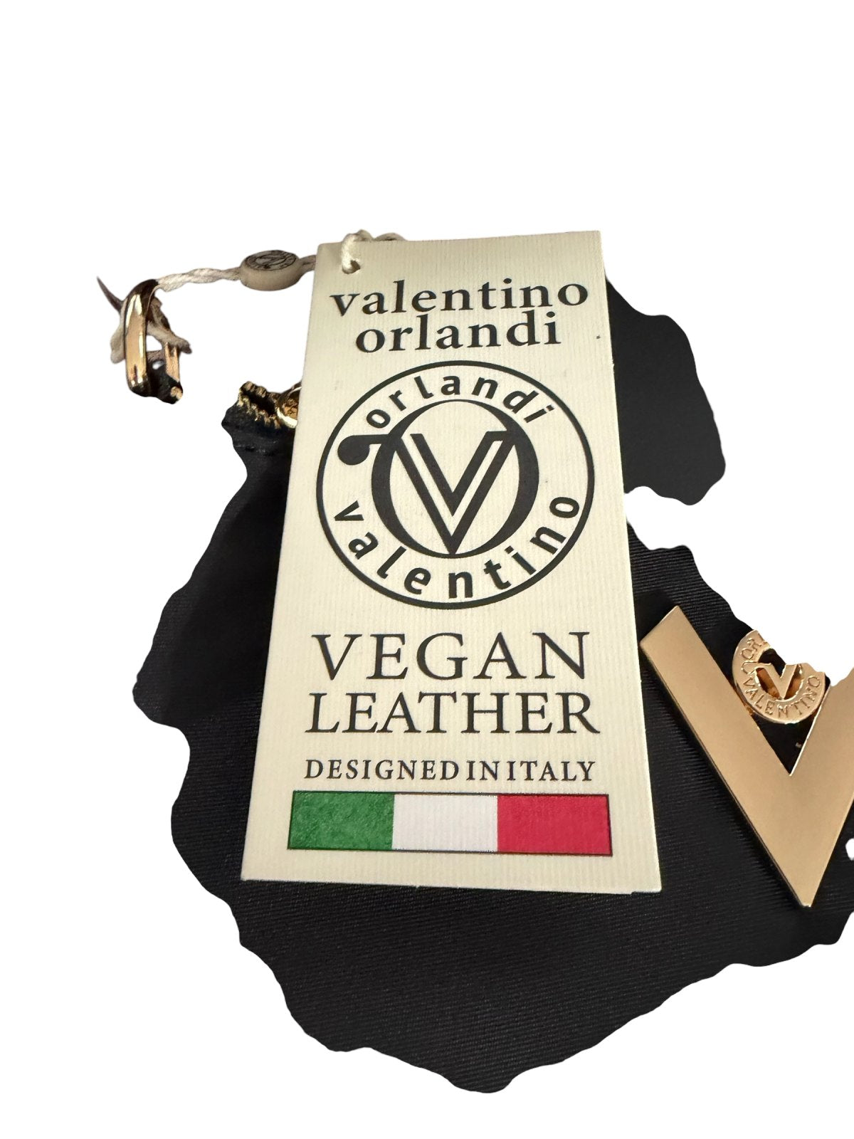 Valentino Orlandi Black Vegan Leather Shoulder Bag with Matching Wallet NWT Designed in Italy