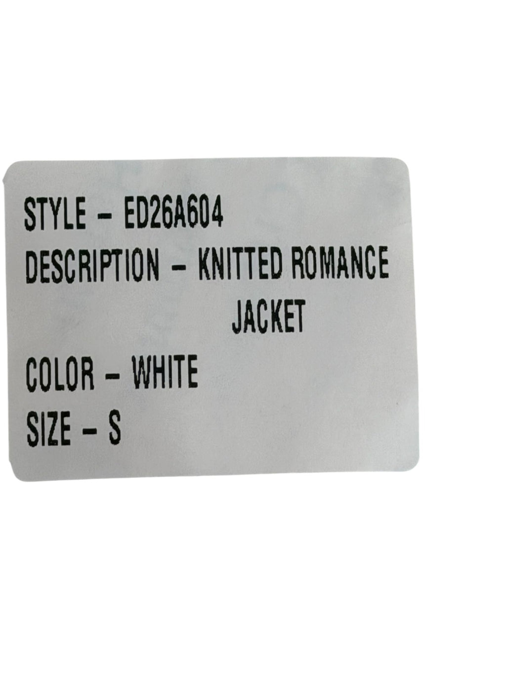 Aratta Silent Journey Knitted Romance Jacket White Floral Embroidered Cardigan Size S