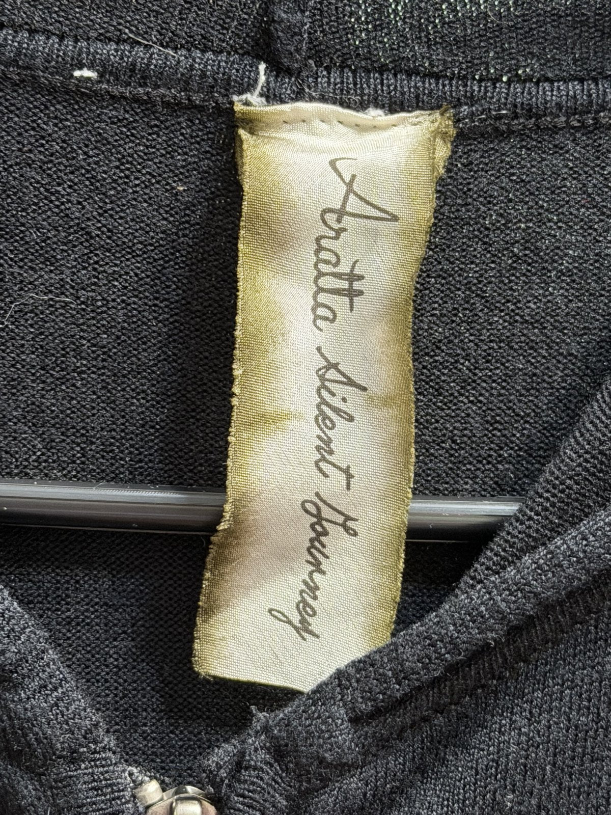 Aratta Silent Journey Black Hooded Knit Sweater Dress XS Zip Front