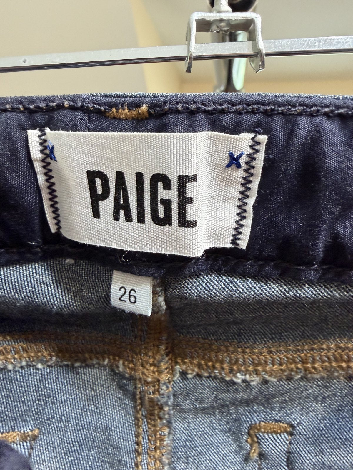 PAIGE Skyline Straight Ingrid Dark Wash Stretch Jeans Women's Size 26 Made in USA