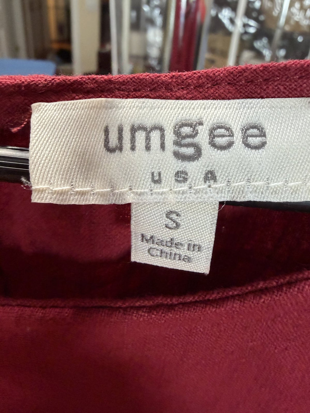 Umgee Burgundy Fringe Trim Shift Dress Size Small