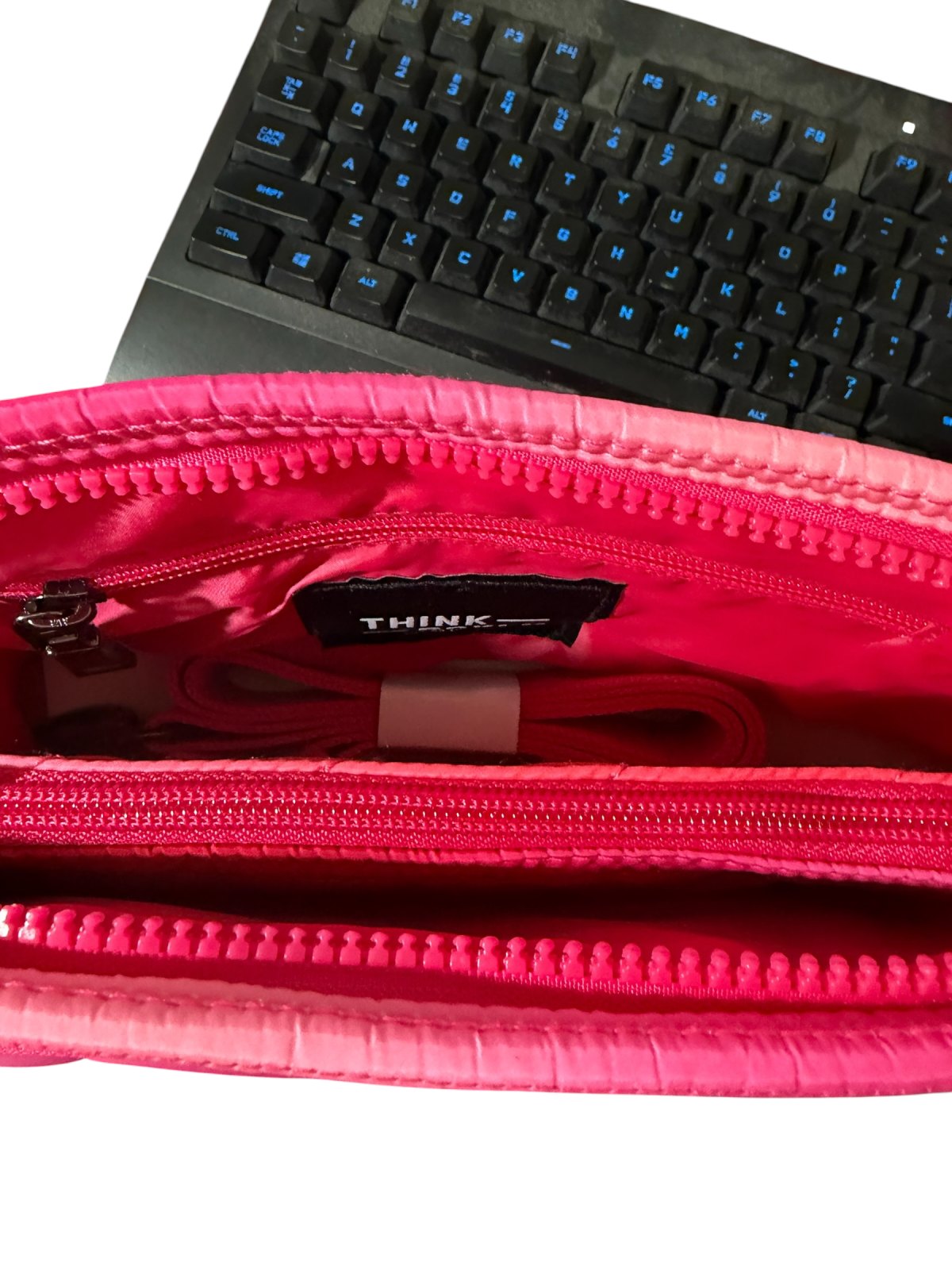 Think Royln RFID Crossbody Bag Fuchsia Ombre Quilted Nylon Convertible NWT