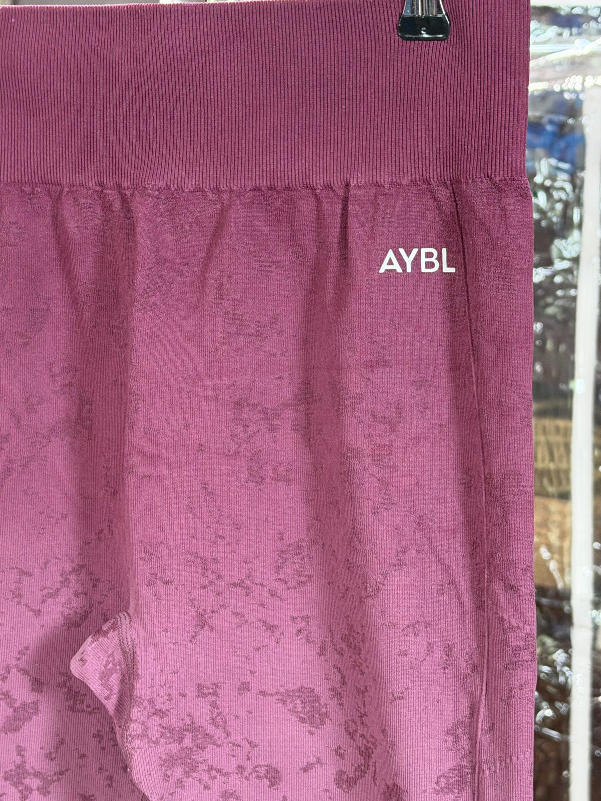 AYBL Seamless High Waist Mauve Marl Leggings Women's Large Gym Yoga Activewear