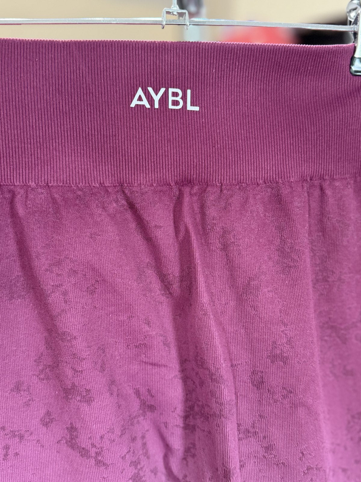 AYBL Seamless High Waist Mauve Marl Leggings Women's Large Gym Yoga Activewear
