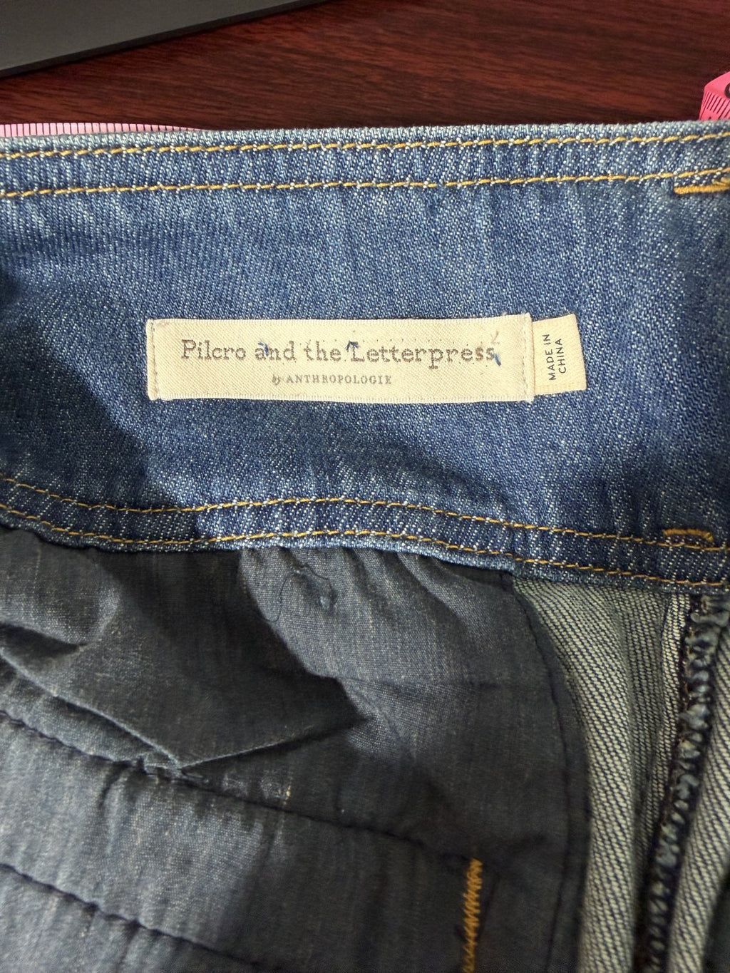 Pilcro & the Letterpress Anthropologie Wide Leg Crop Tie Waist Denim Pants Size 28