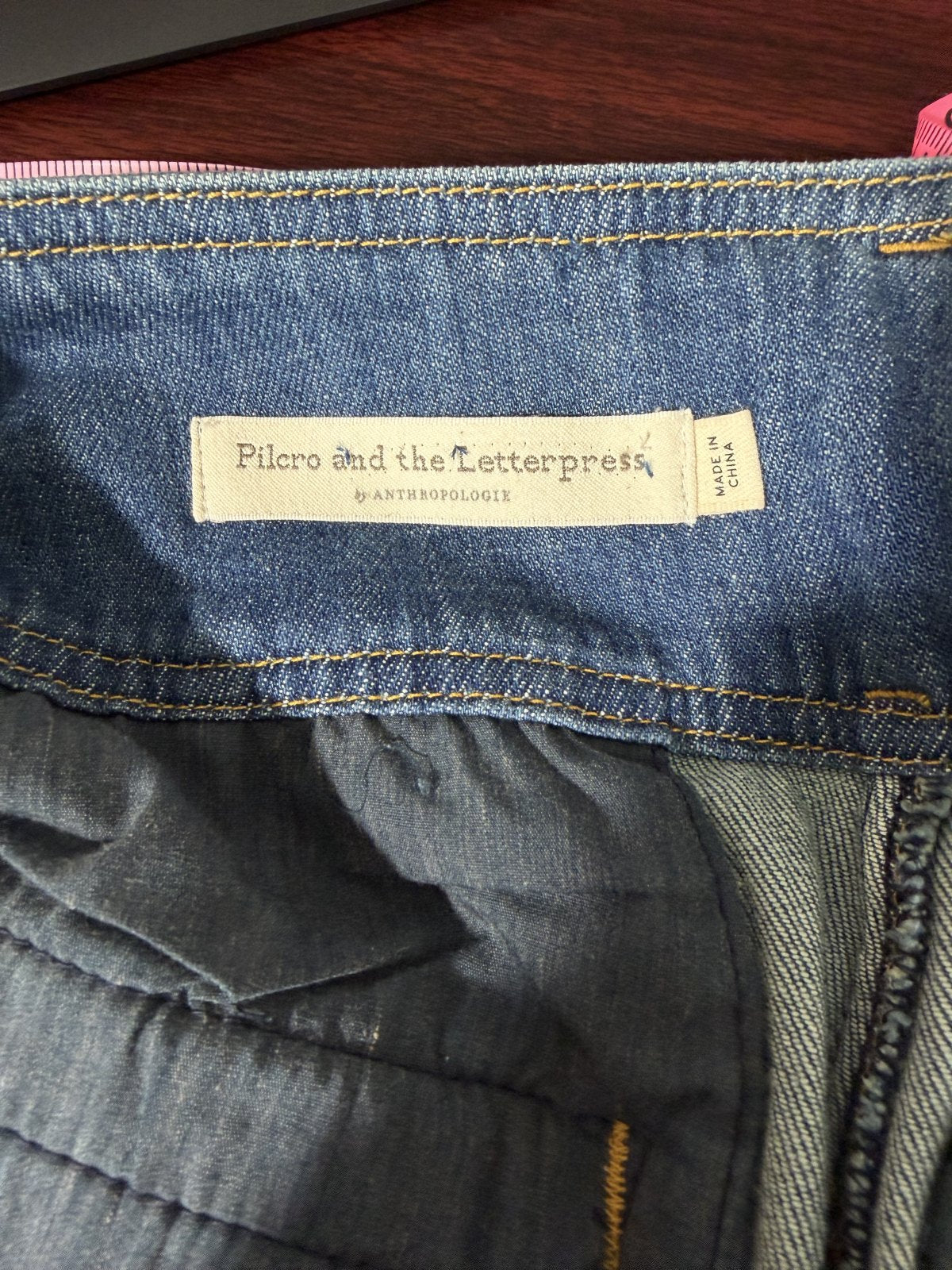 Pilcro & the Letterpress Anthropologie Wide Leg Crop Tie Waist Denim Pants Size 28