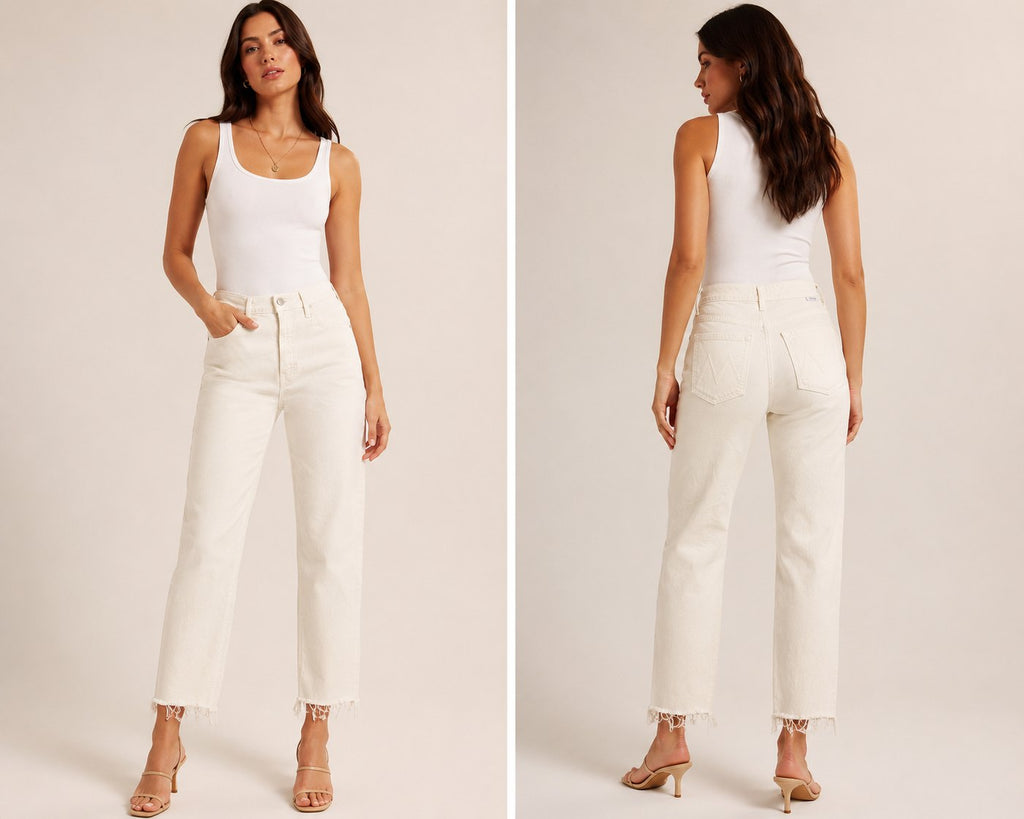 Mother The Insider Crop Step Fray Jeans Size 27