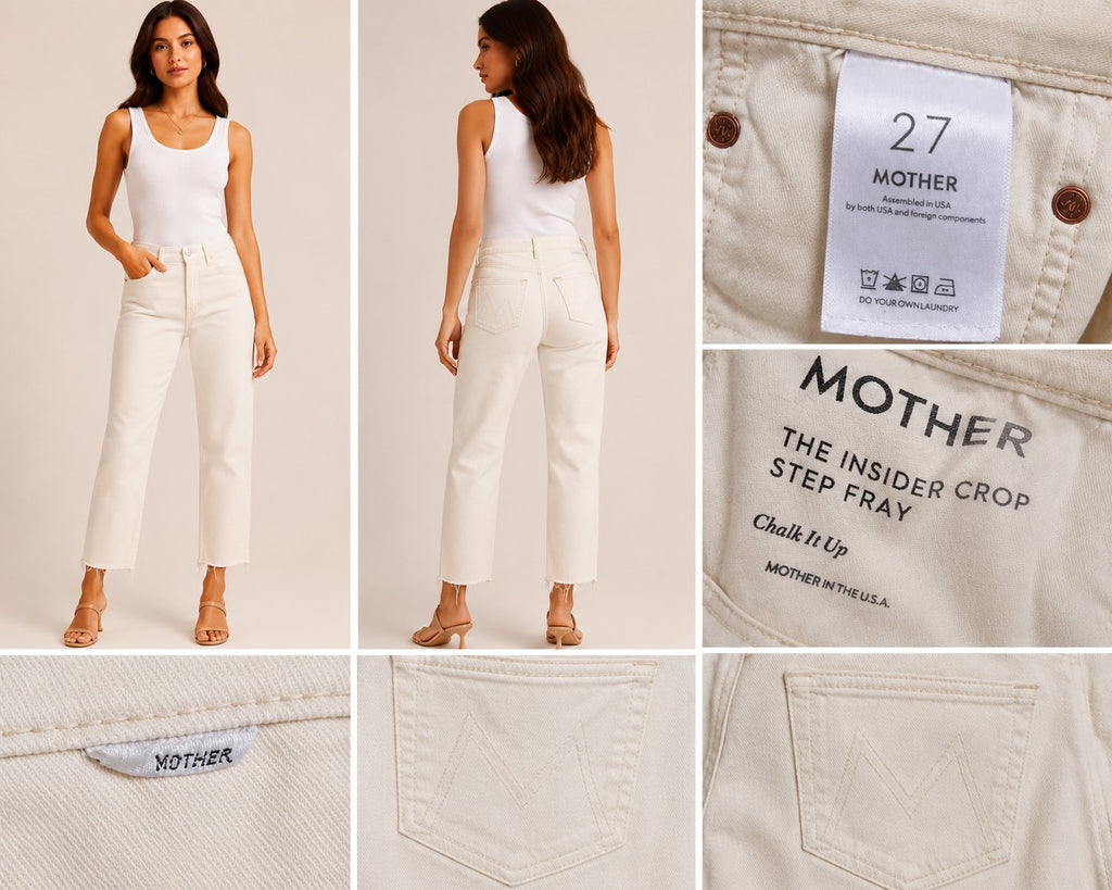 Mother The Insider Crop Step Fray Jeans Size 27