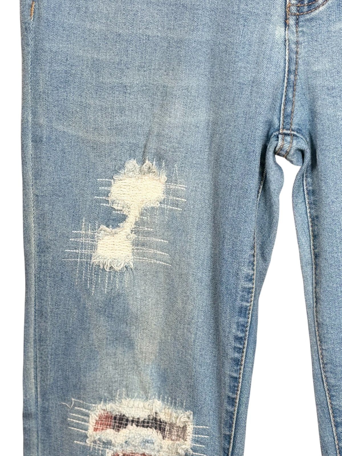 Liverpool Jeans Company Isabelle Skinny Bootcut Jeans Women's Size 8 Light Wash Distressed Stretch