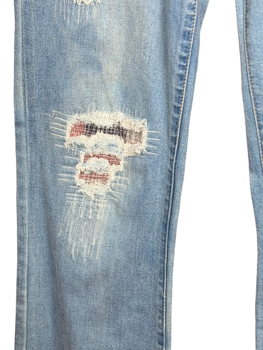 Liverpool Jeans Company Isabelle Skinny Bootcut Jeans Women's Size 8 Light Wash Distressed Stretch
