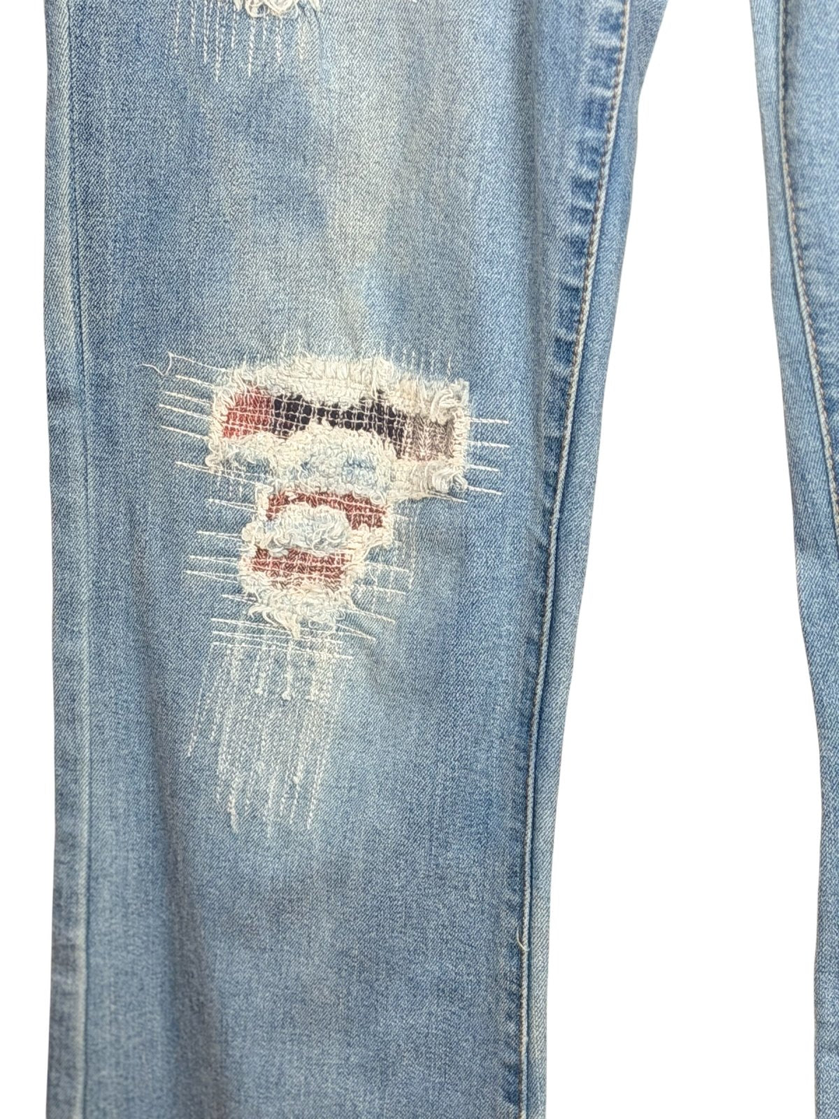 Liverpool Jeans Company Isabelle Skinny Bootcut Jeans Women's Size 8 Light Wash Distressed Stretch