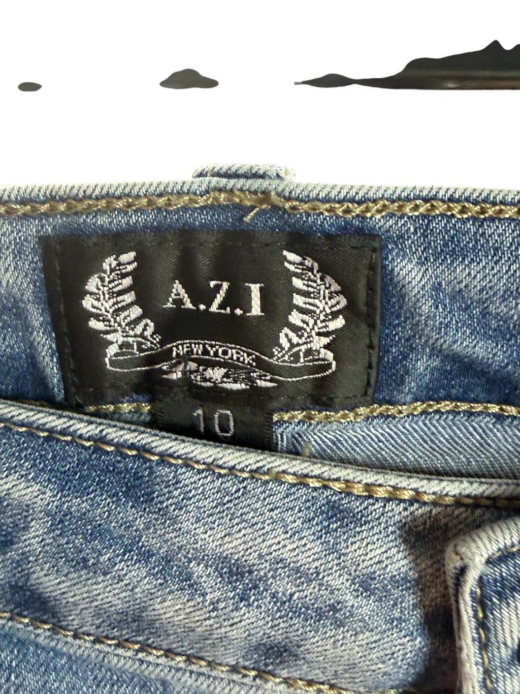 AZ.I Light Wash Lace-Up Hem Crop Jeans Women's Size 10 Raw Hem Straight Leg