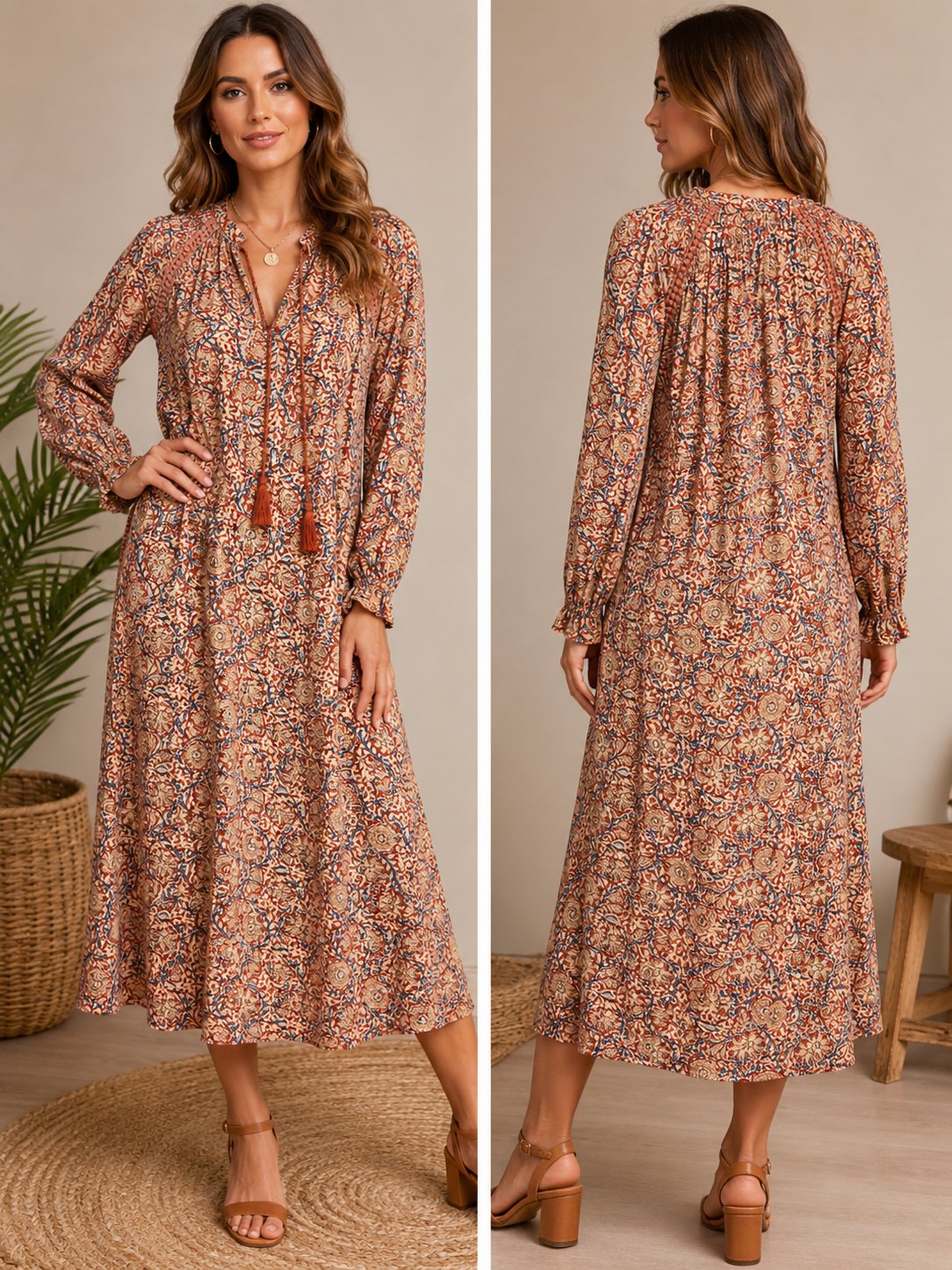 RAGA Floral Boho Maxi Dress – XS – 100% Viscose – NWT