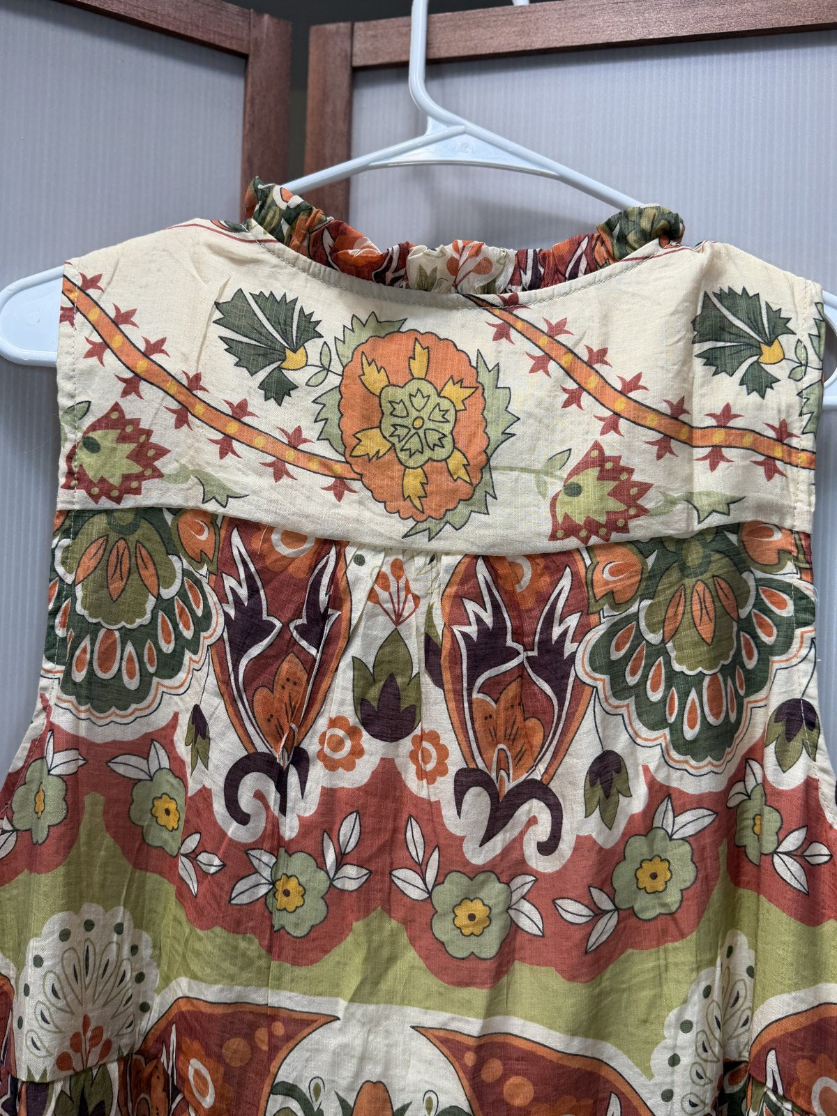 Umgee Boho Sleeveless Midi Dress – Olive Multi Floral Print – Size Medium – NWT