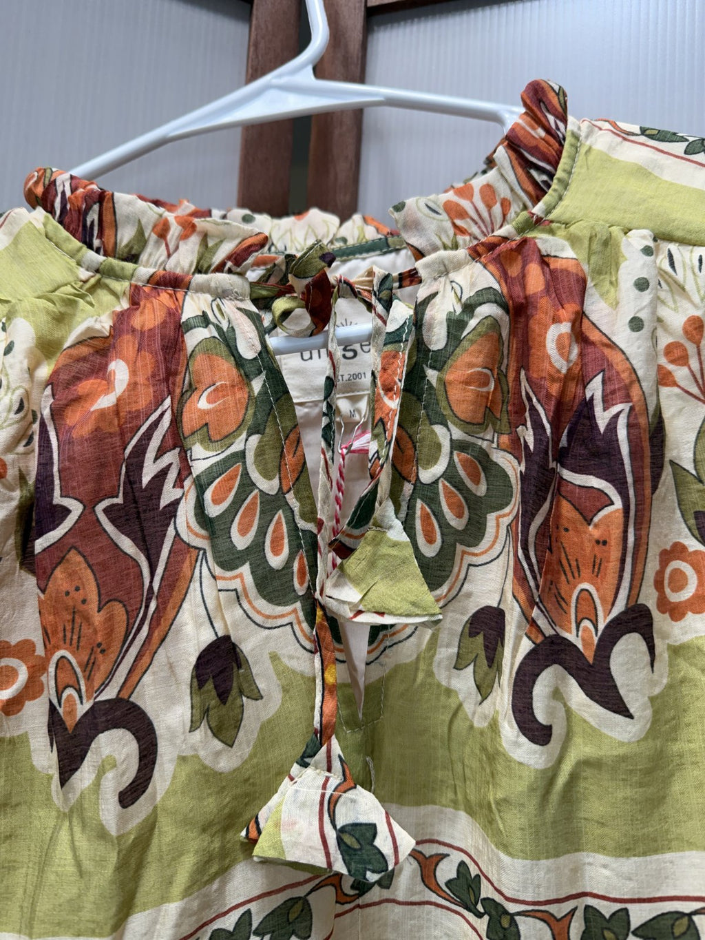 Umgee Boho Sleeveless Midi Dress – Olive Multi Floral Print – Size Medium – NWT