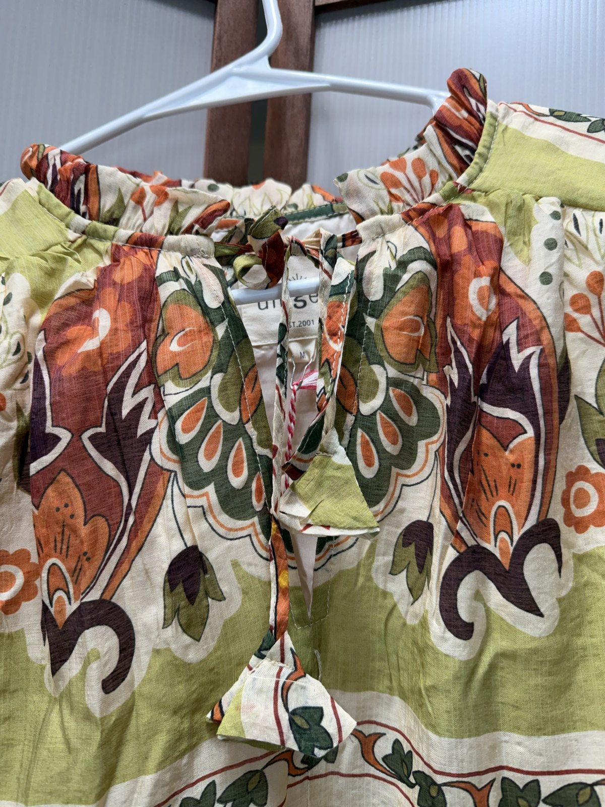 Umgee Boho Sleeveless Midi Dress – Olive Multi Floral Print – Size Medium – NWT
