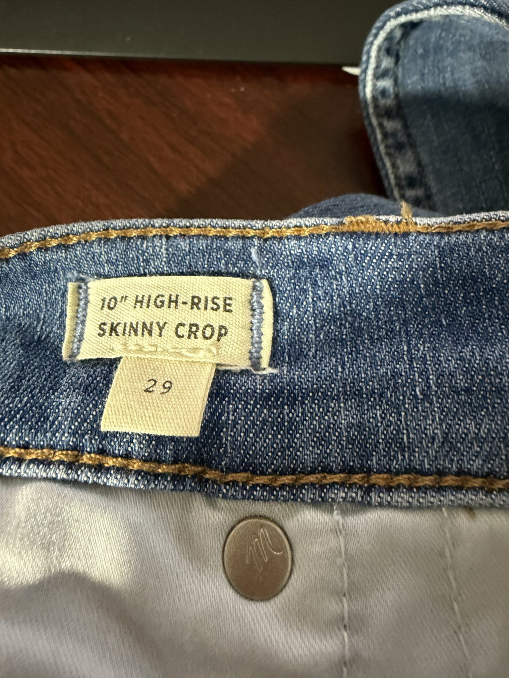 Madewell 10" High-Rise Skinny Crop Jeans Women's Size 29 Light Wash Stretch Denim