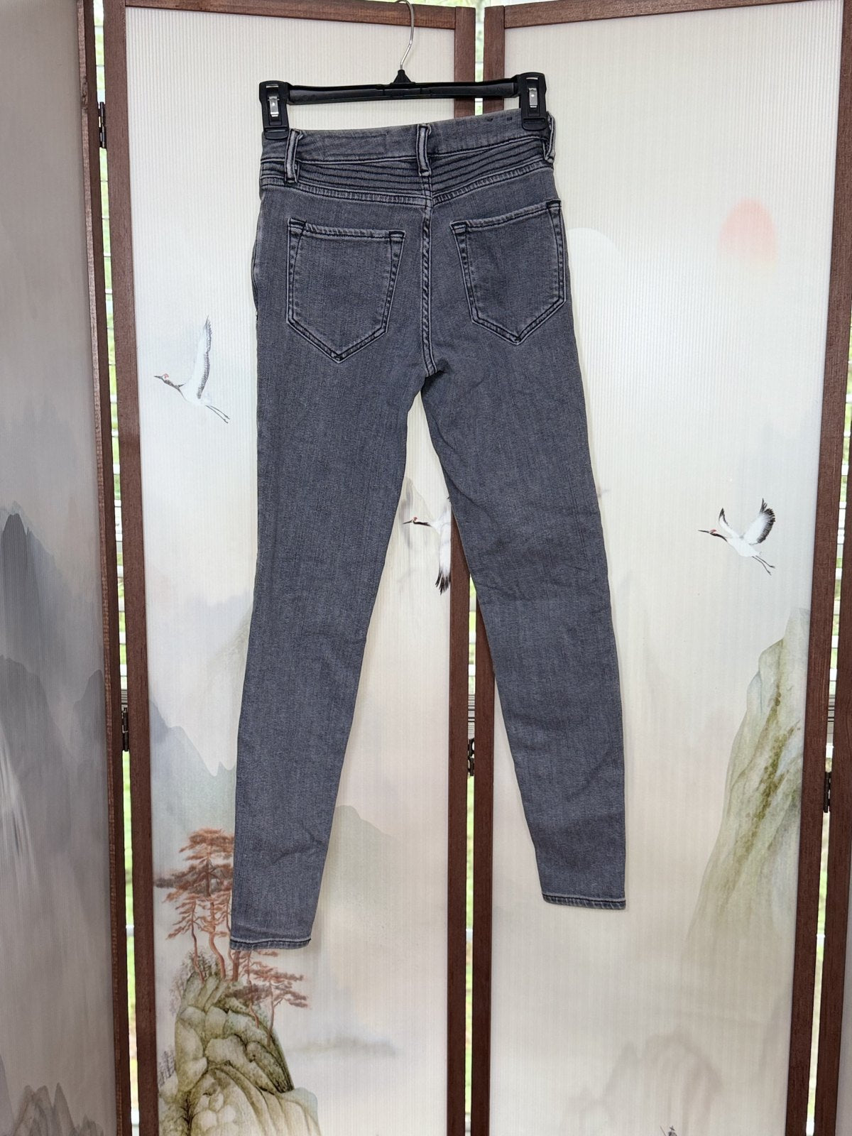 AllSaints Grace Biker Cropped Jeans Women's Size 24 Gray Moto Skinny Stretch Women's Size 24