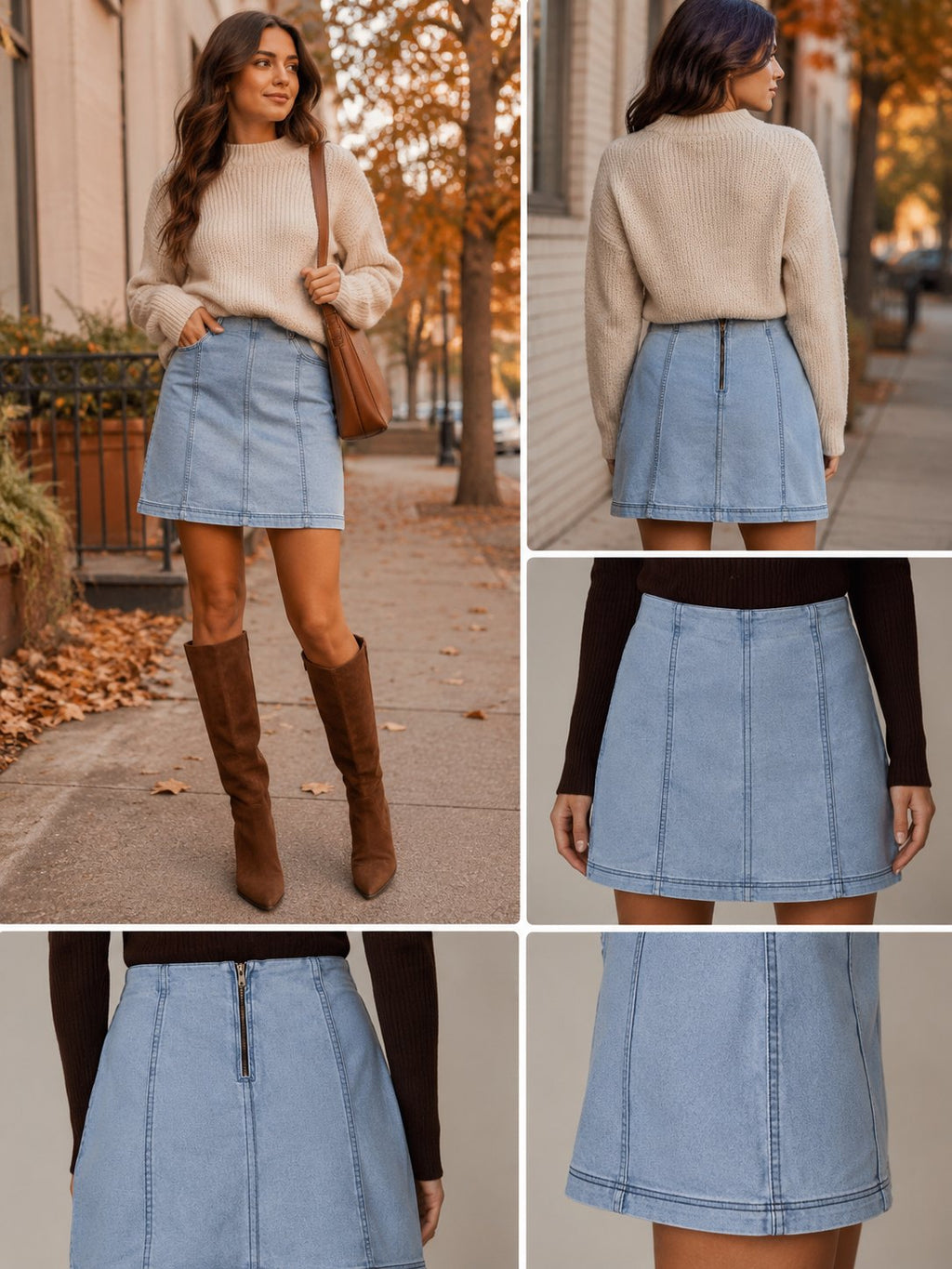 Free People Light Wash Stretch Denim Mini Skirt Size 6