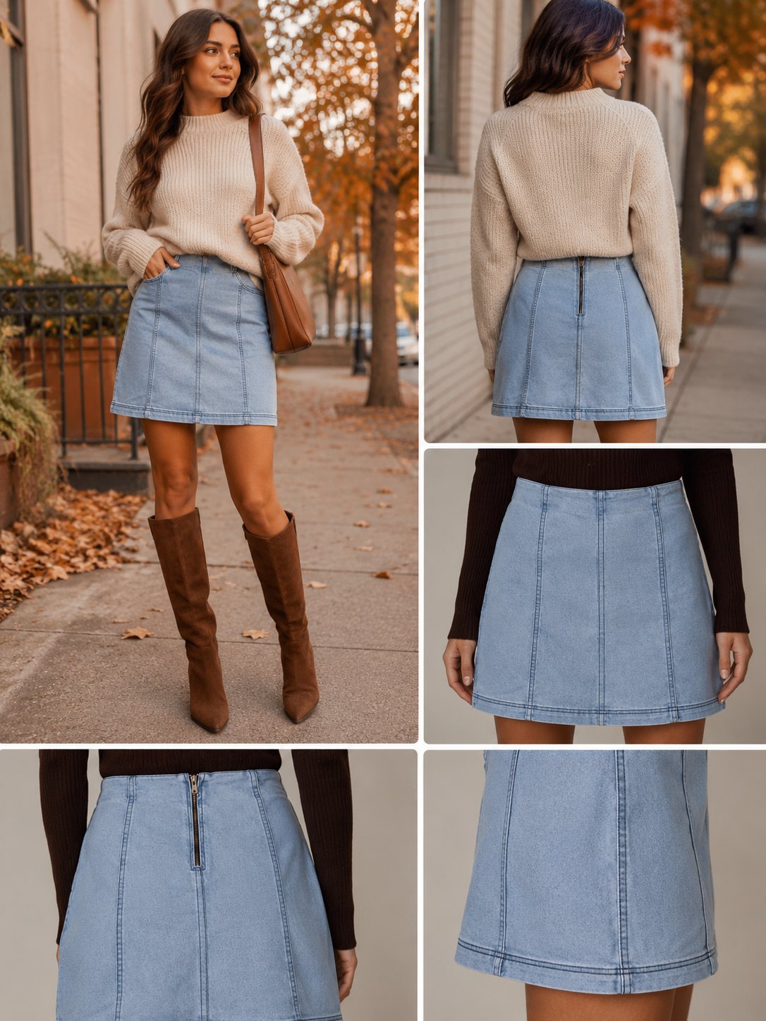 Free People Light Wash Stretch Denim Mini Skirt Size 6