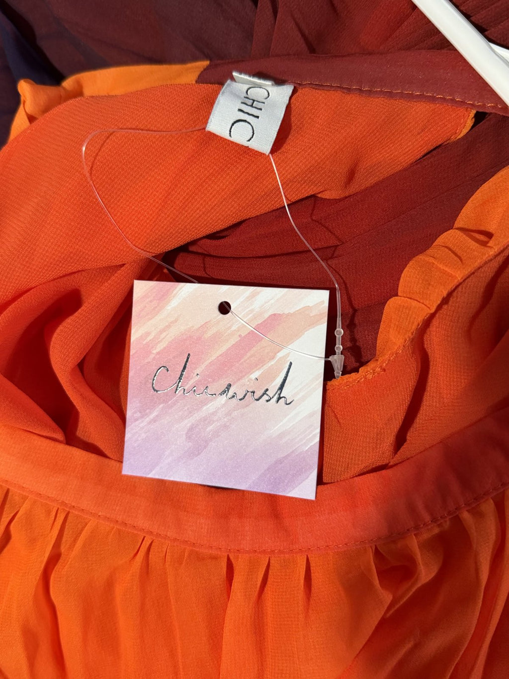 Chicwish Sunset Ombre Pleated Halter Maxi Dress – M/L – NWT