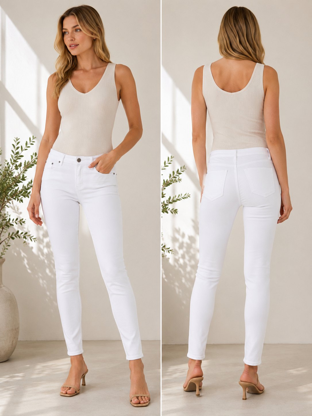 Theory Dracie White Stretch Skinny Jeans Size 28