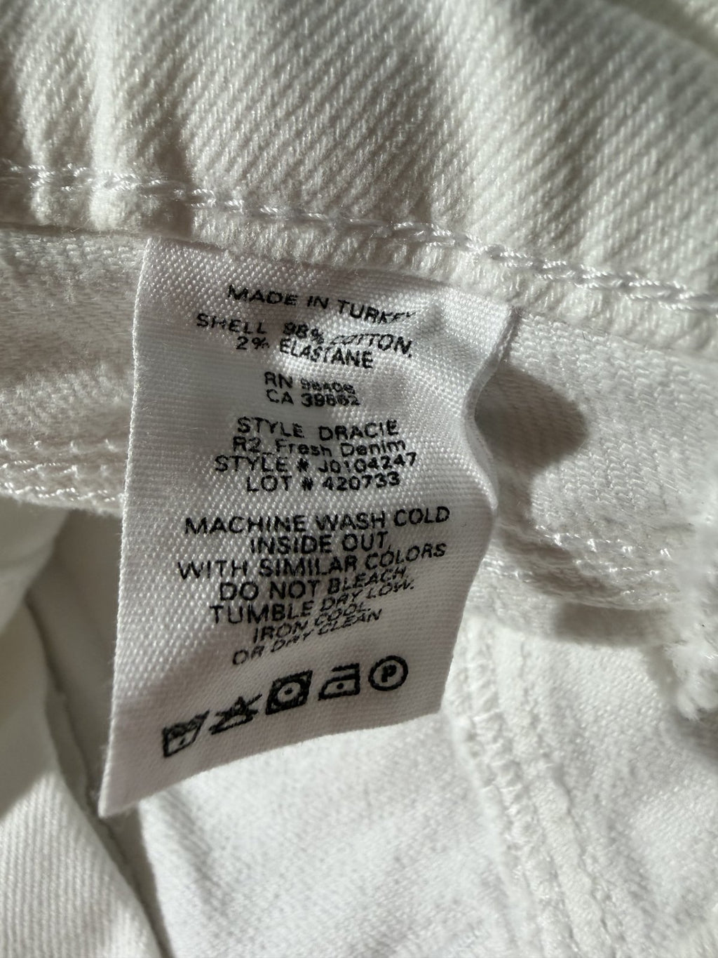 Theory Dracie White Stretch Skinny Jeans Size 28